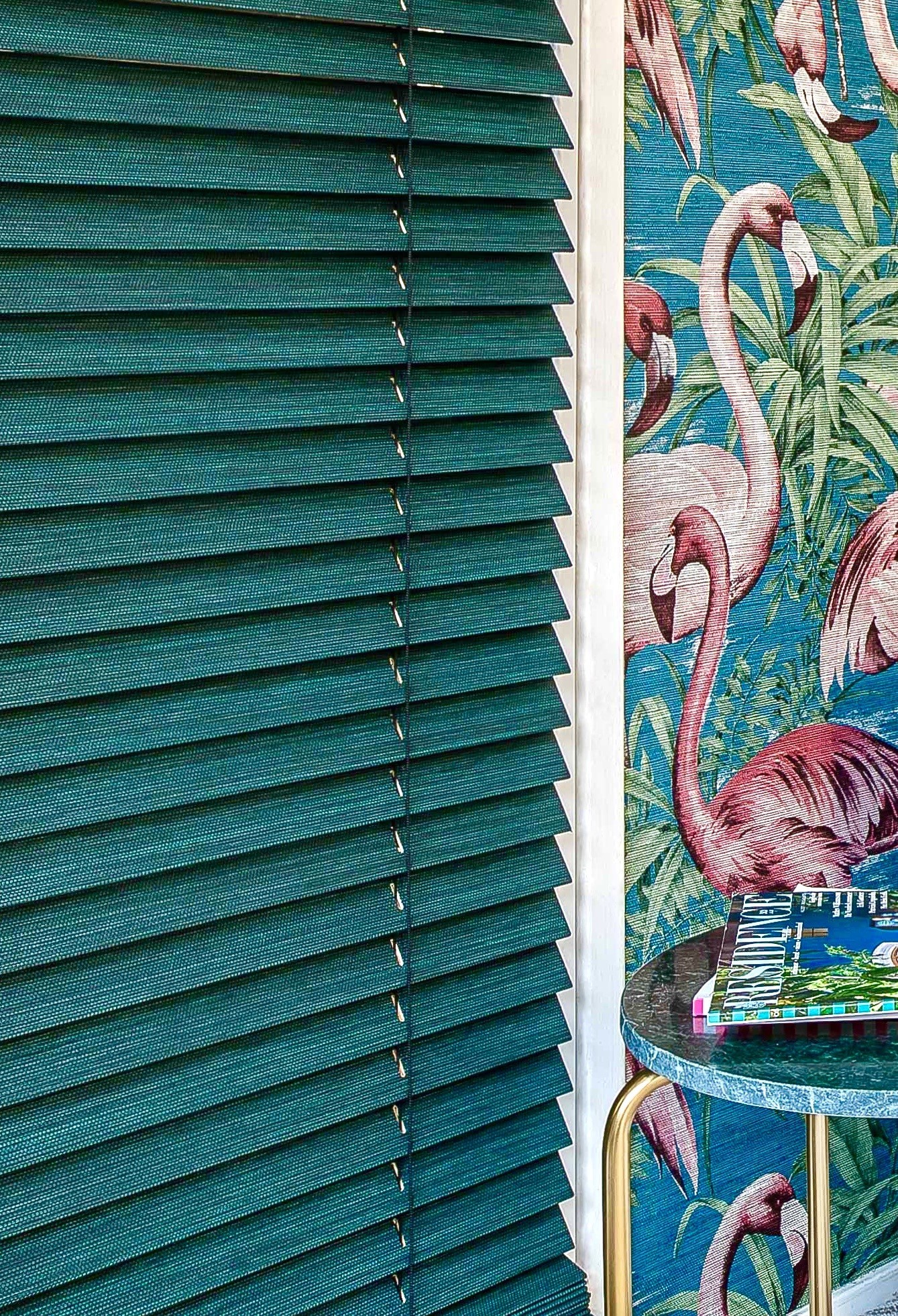 Blinds Wrapped with Woven Paper